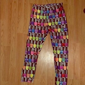 Justice Silky Nail Polish Print Leggings - Size 18